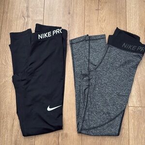 2 Pairs Nike Pro Athletic Workout Pants Size Small